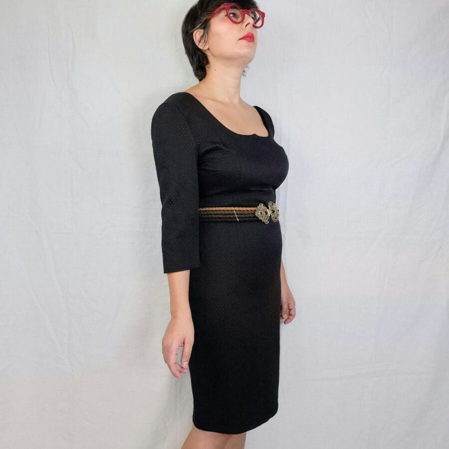 Versus Gianni Versace vestito nero trapuntato - immagine 3