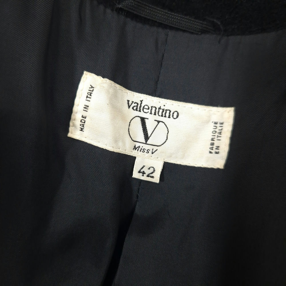 Valentino cappotto nero vintage in lana e cachemire