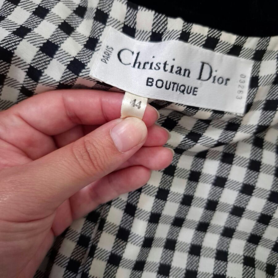 Christian Dior Boutique giacca bianca e nera tartan