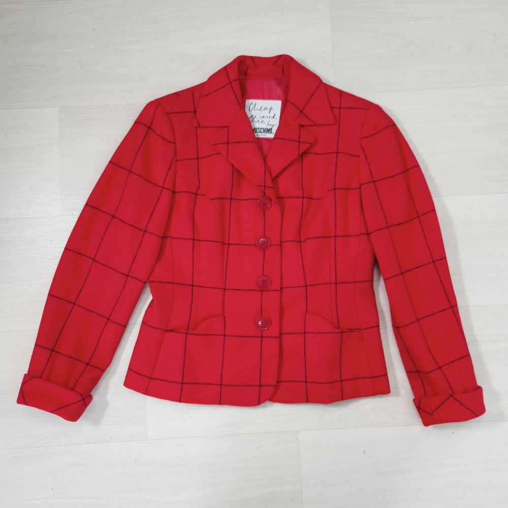 giacca rossa a quadri