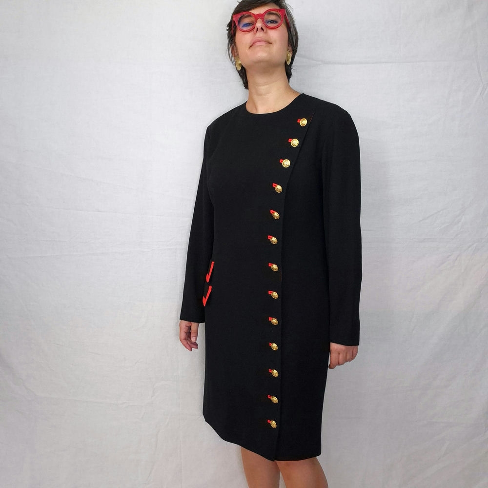 Gianni Versace abito nero midi in lana