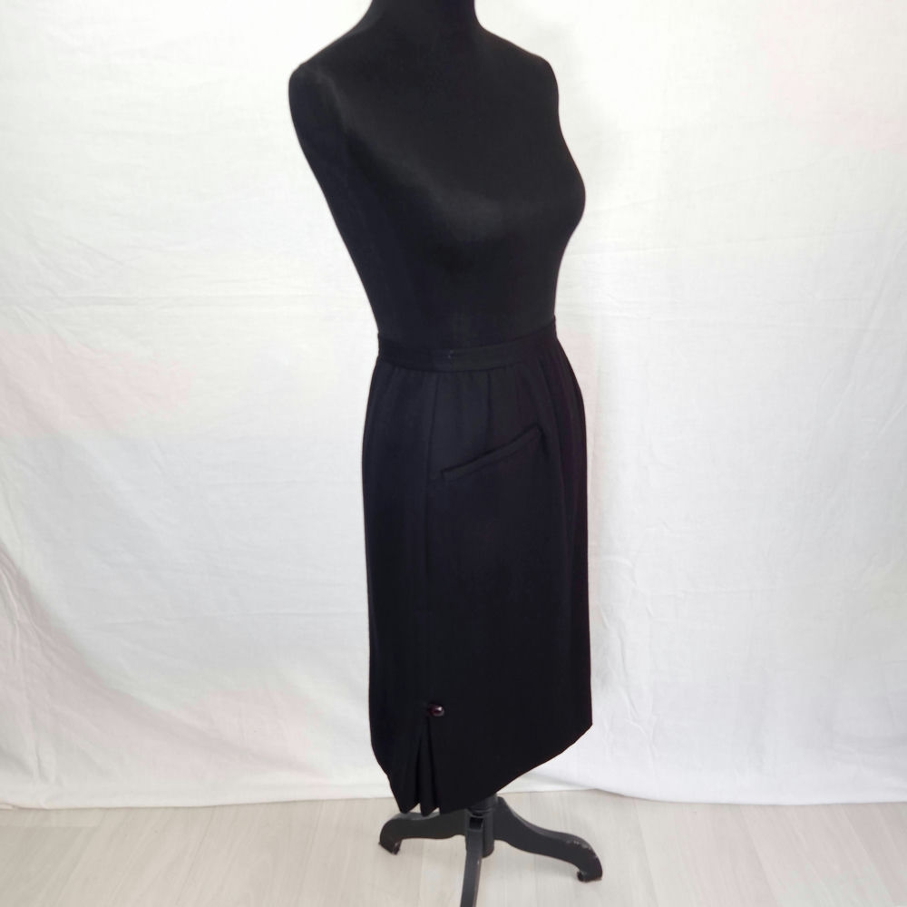 gonna nera vintage in lana