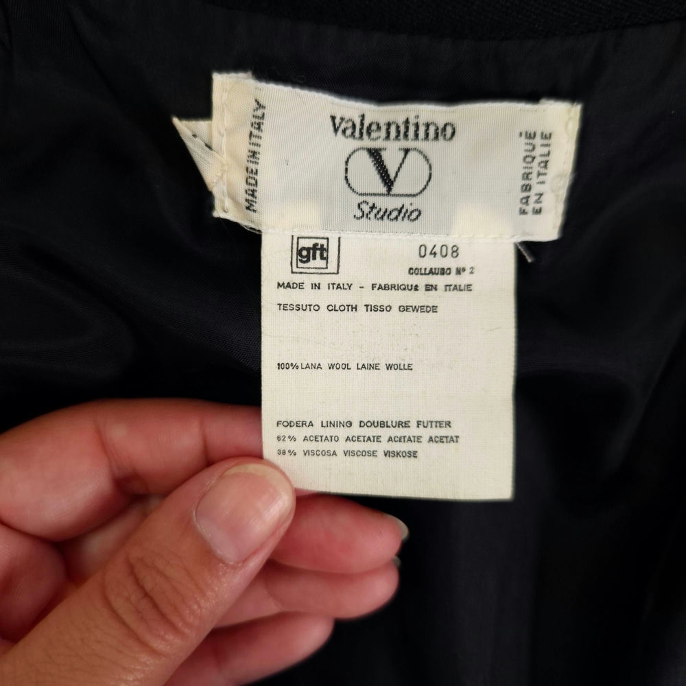 Valentino Studio gonna nera in lana 1990s