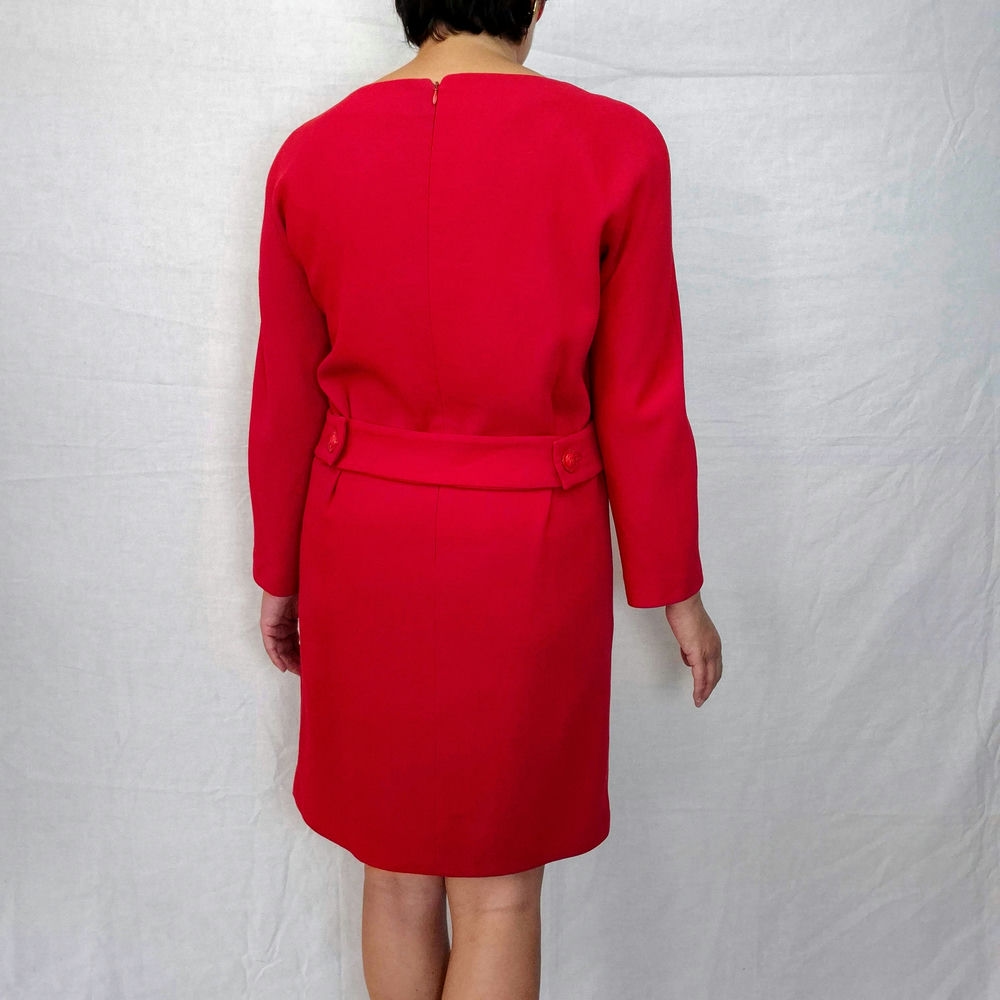 red sheath dress Versace