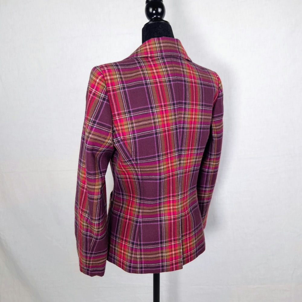 giacca viola tartan