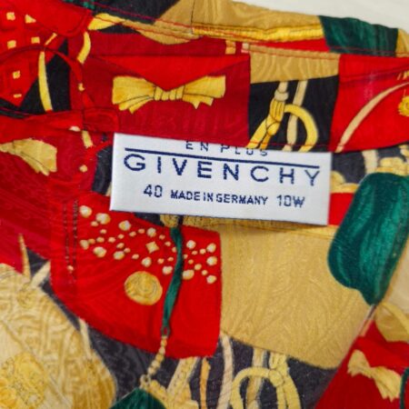 Givenchy camicia in seta rossa con fantasia di borsette