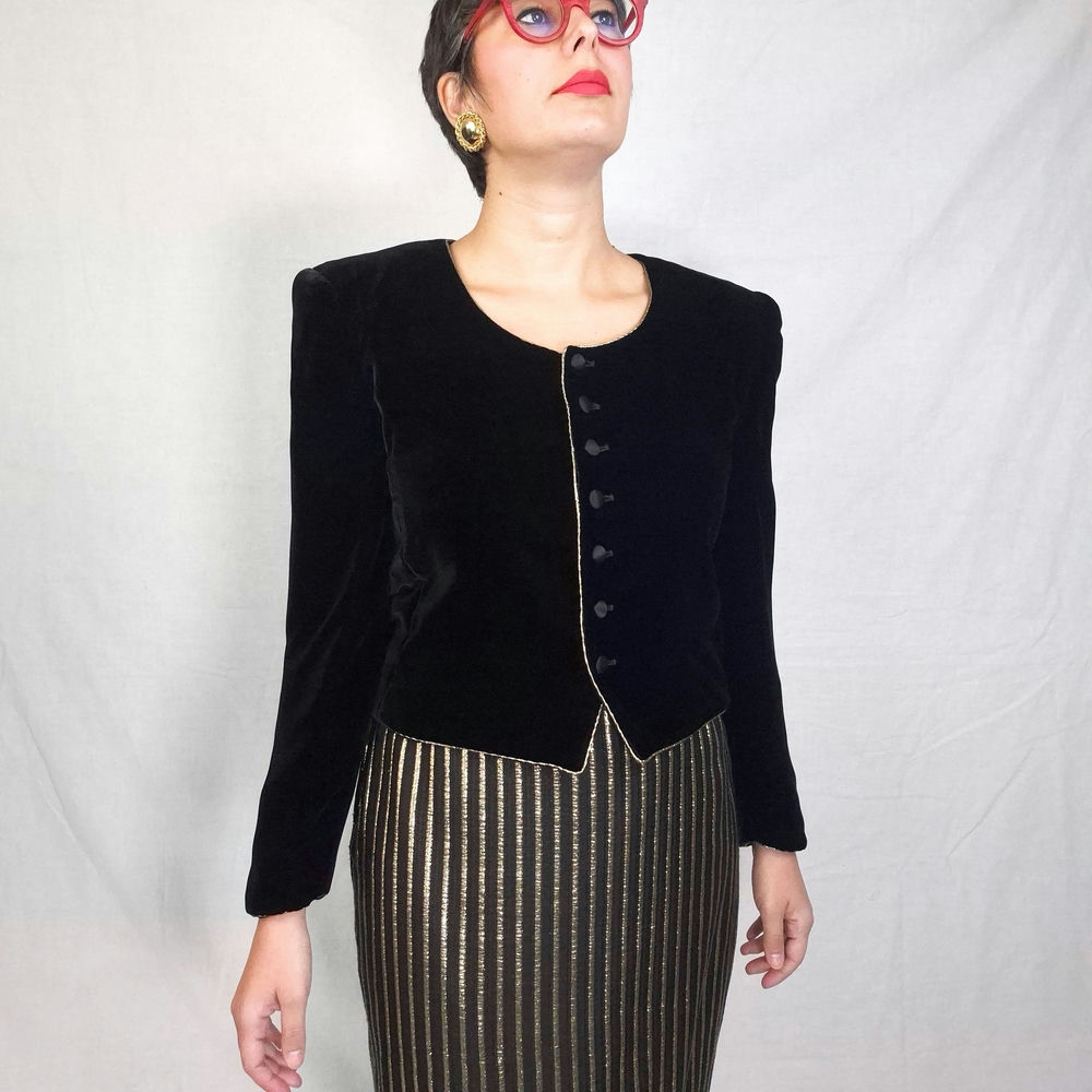 Genny giacca nera in velluto