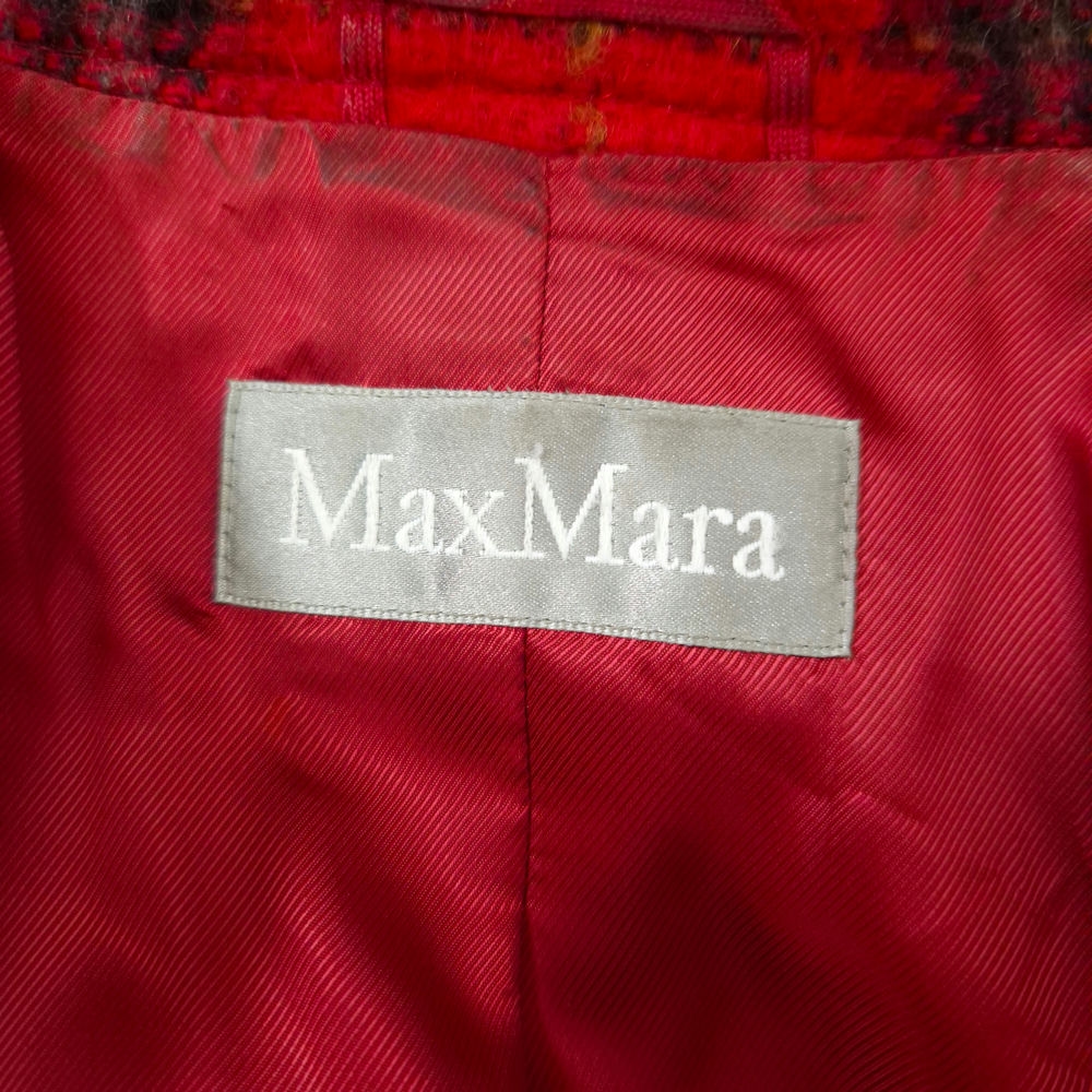 Max Mara giacca scozzese rossa in lana