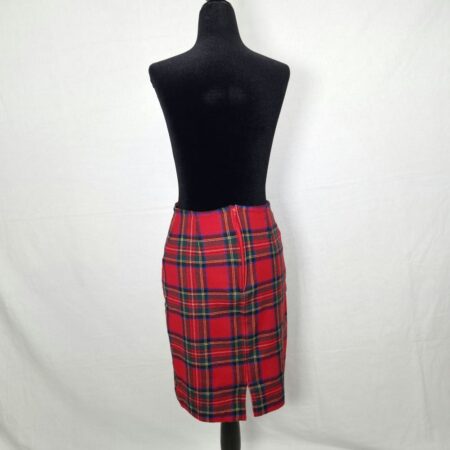 Gonna tartan vintage 90s con fantasia rossa