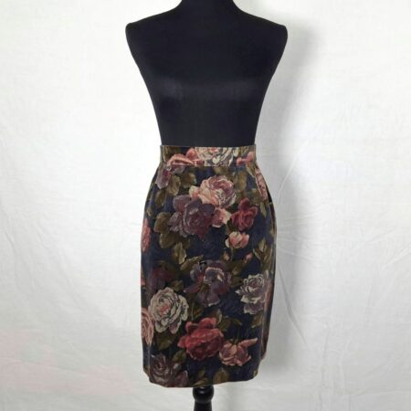 gonna velluto a fiori