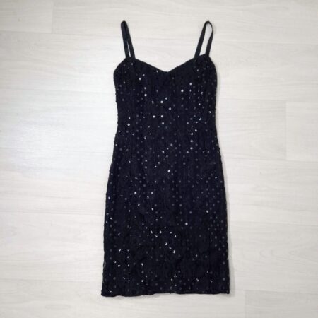 slipdress nero paillettes