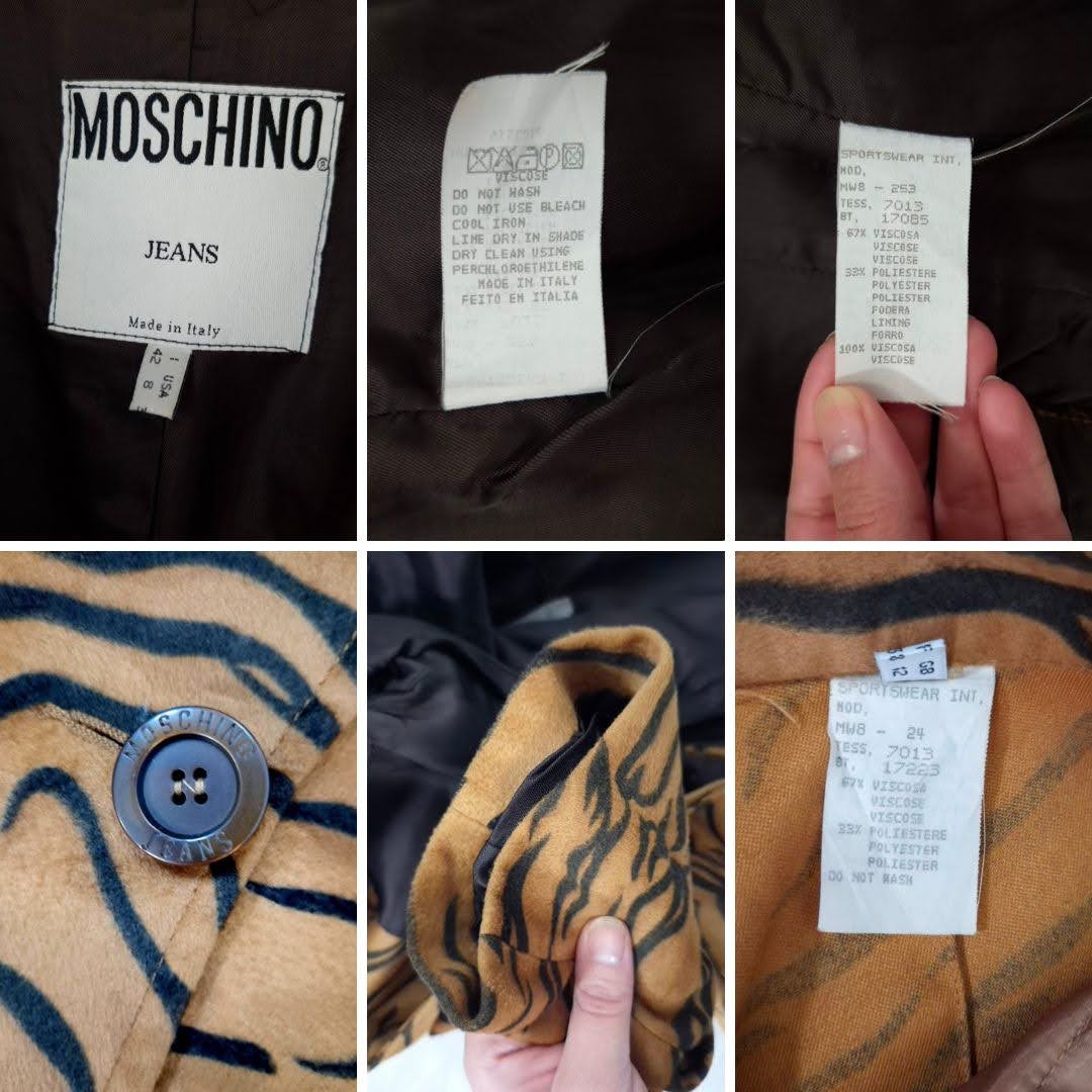 Moschino tailleur animalier tigrato 1990s - immagine 6