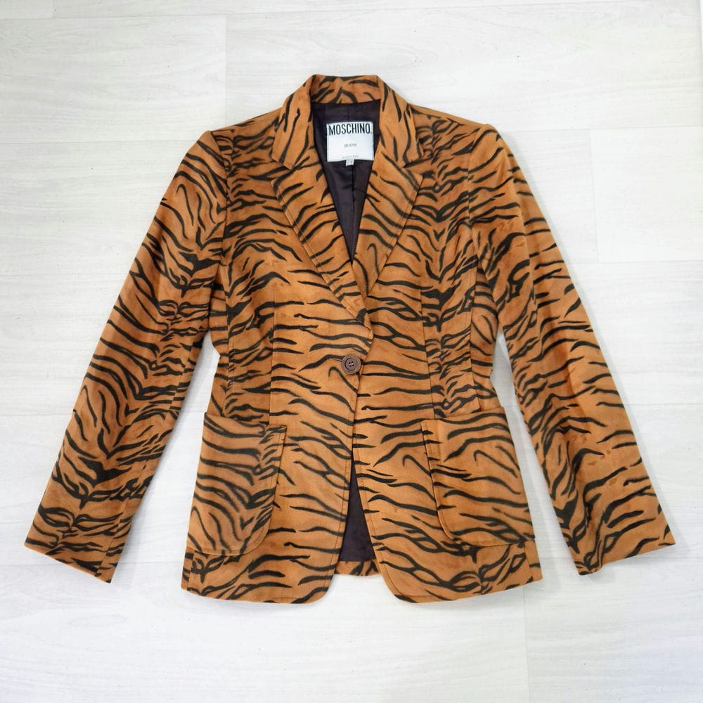Moschino tailleur animalier tigrato 1990s - immagine 4