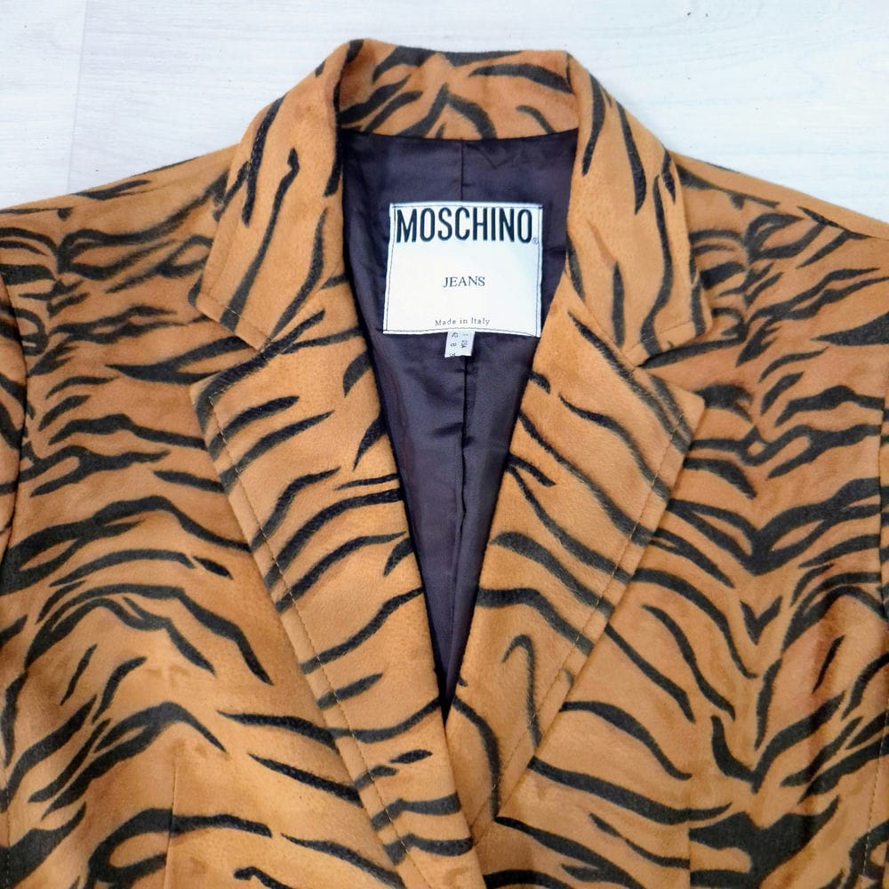 Moschino tailleur animalier tigrato 1990s - immagine 2