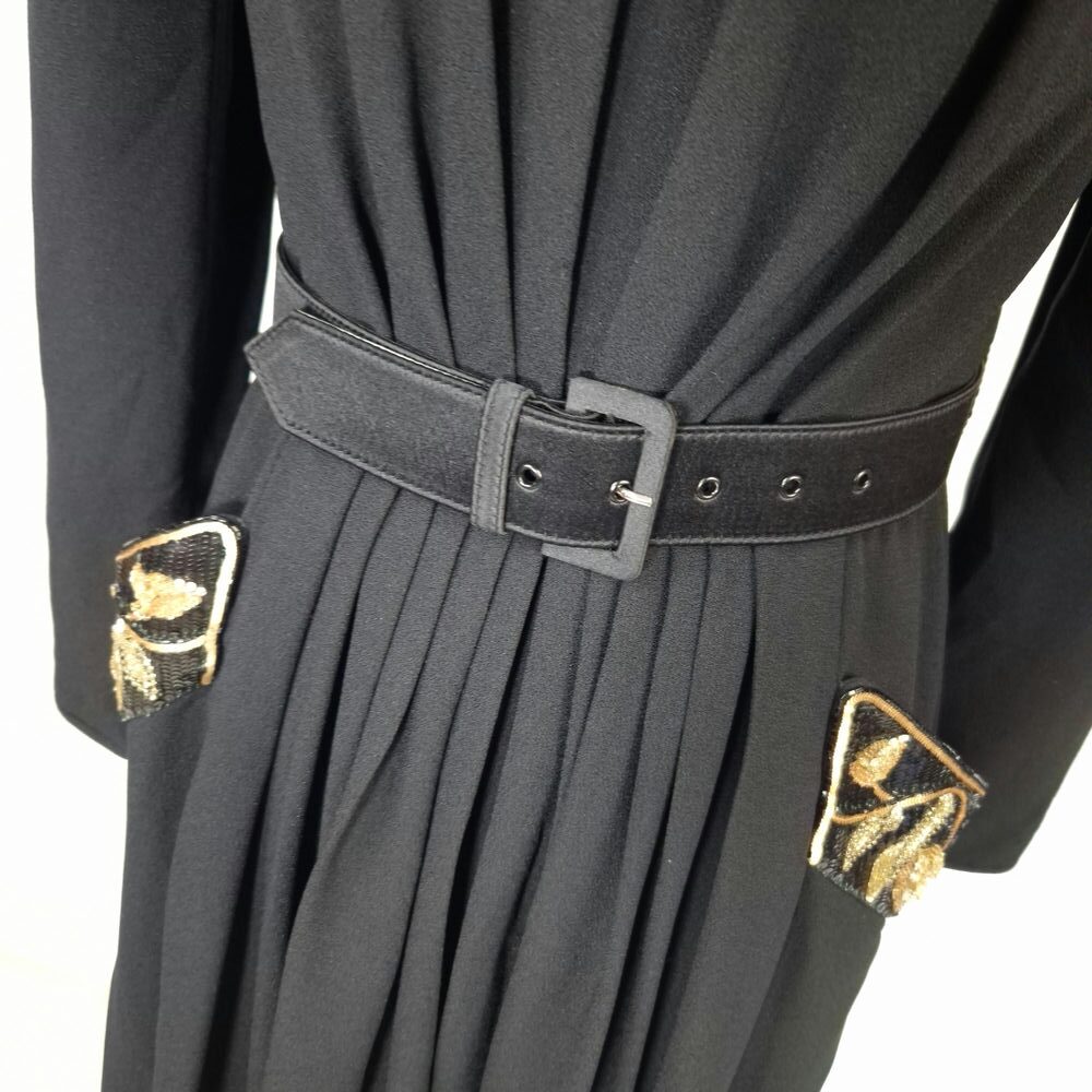 Valentino Night vestito nero con cintura - immagine 6