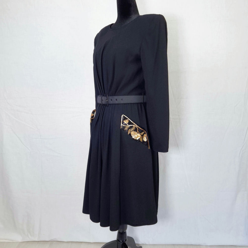 Valentino Night vestito nero con cintura - immagine 4