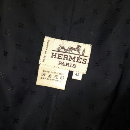 Hermès gonna nera in velluto a costine 1980s