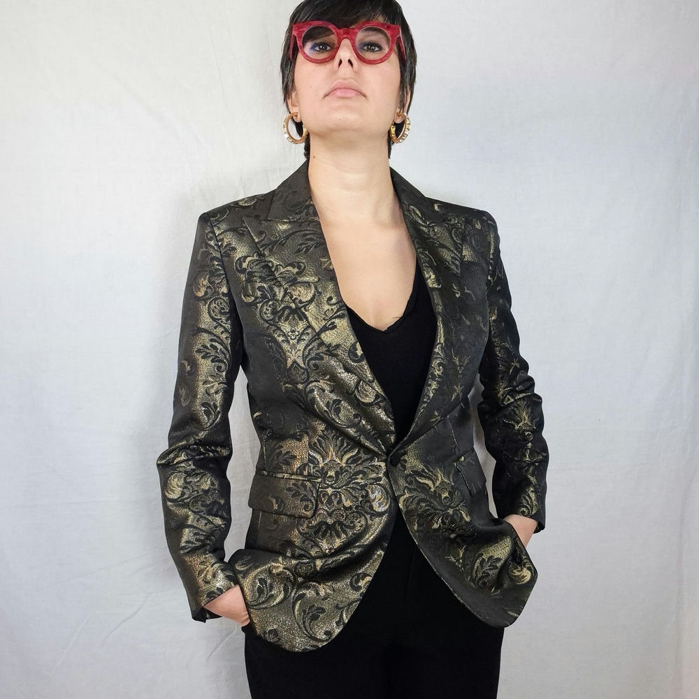 Balmain giacca dorata broccata - immagine 2