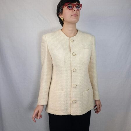 Giacca bianca in lana vintage anni 90