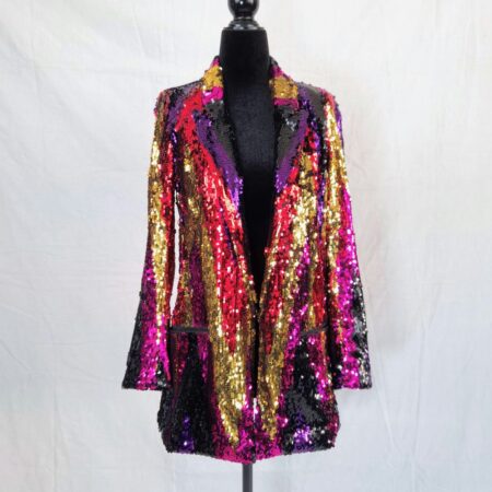 giacca con paillettes multicolore