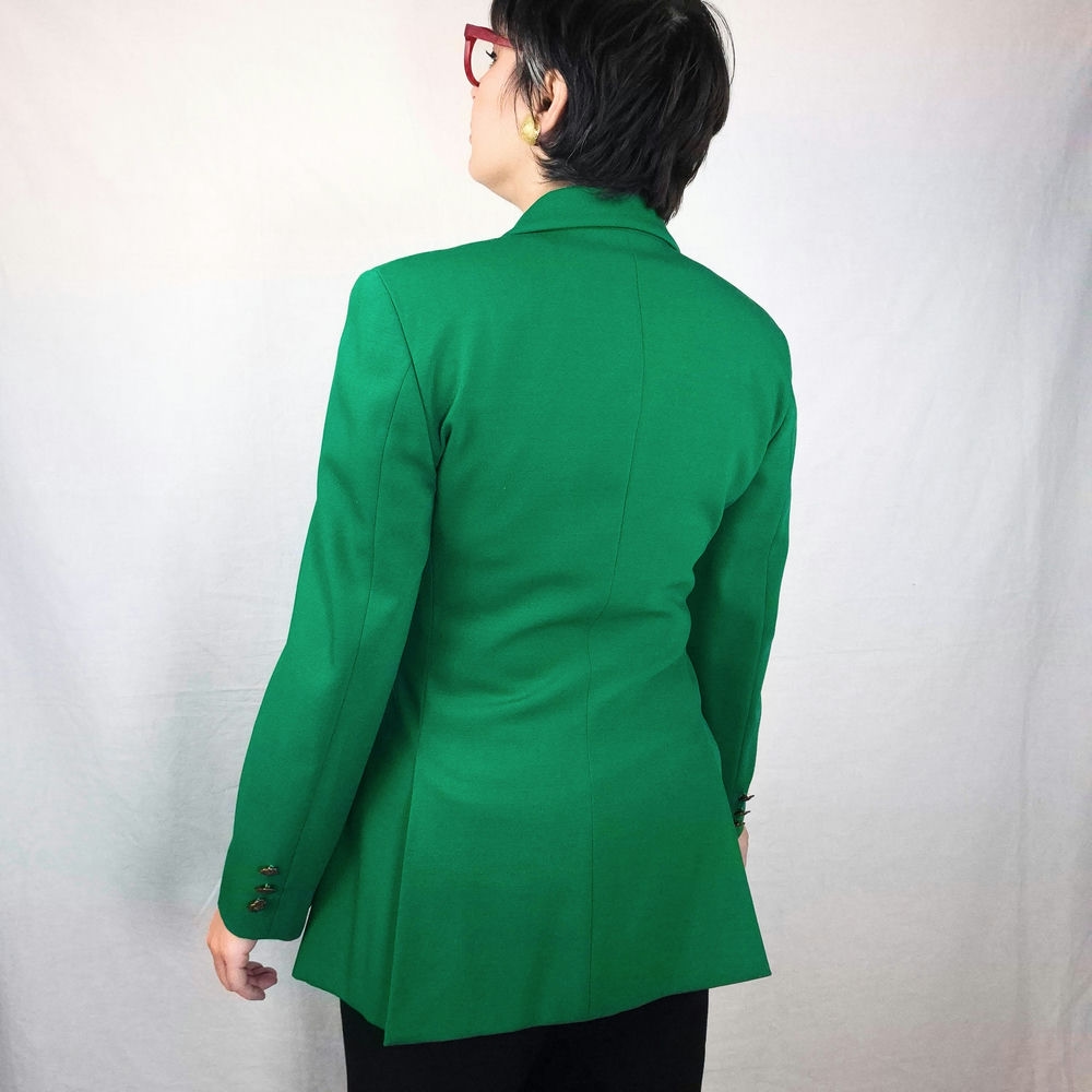 Moschino Cheap and Chic giacca verde in lana 1990s - immagine 4