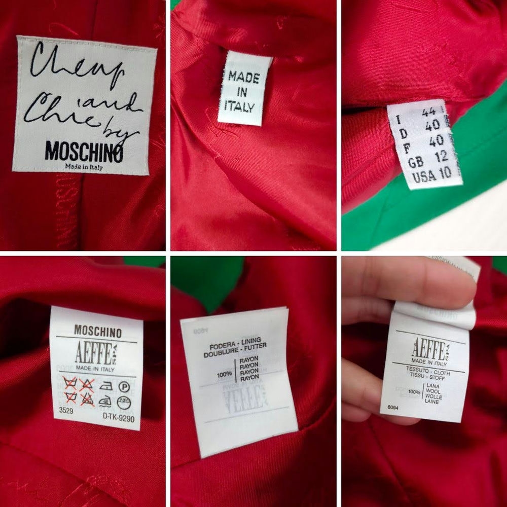 Moschino Cheap and Chic giacca verde in lana 1990s - immagine 8