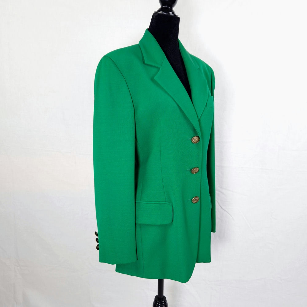 Moschino Cheap and Chic giacca verde in lana 1990s - immagine 6