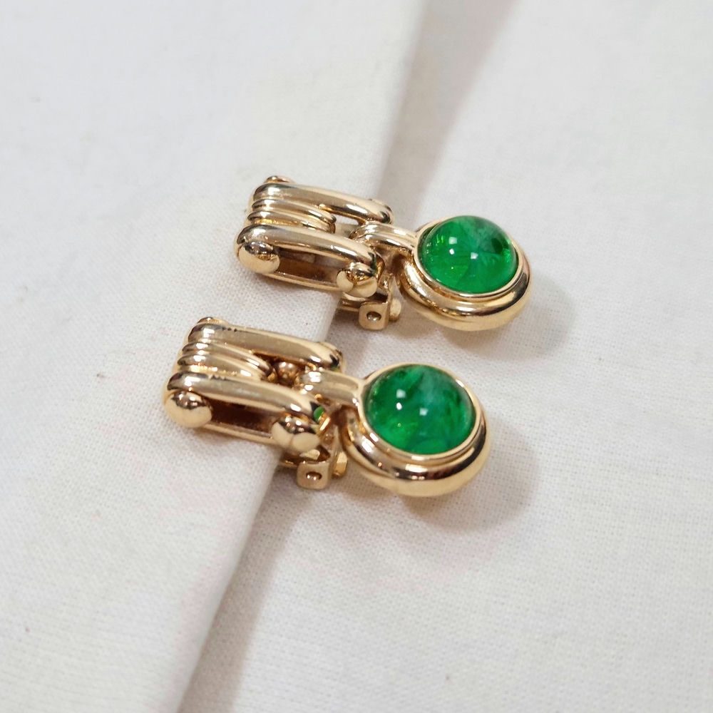 Orecchini verdi vintage Cascio - immagine 3