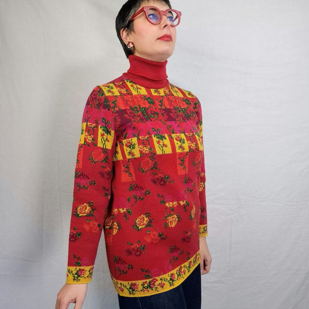 maglione rosso vintage