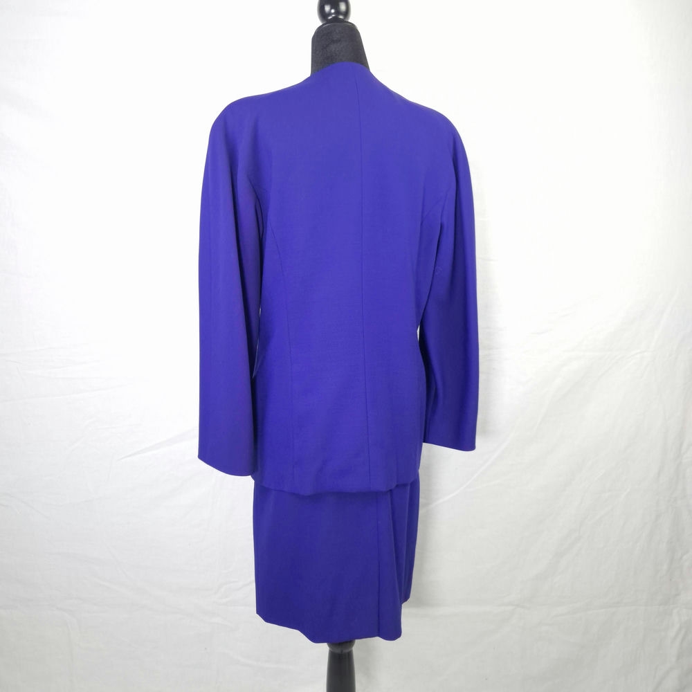 Tailleur gonna viola in lana 1990s