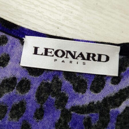 Leonard Paris vestito viola animalier