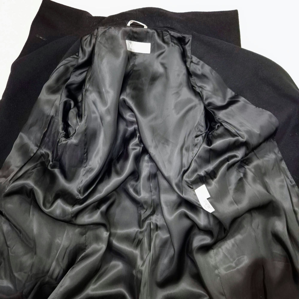 maxi wool black coat