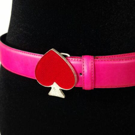 Cintura YSL rosa con fibbia red spade heart