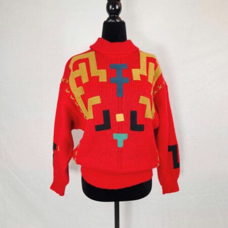 JCdC pour Iceberg maglione rosso in alpaca con inserti in pelle