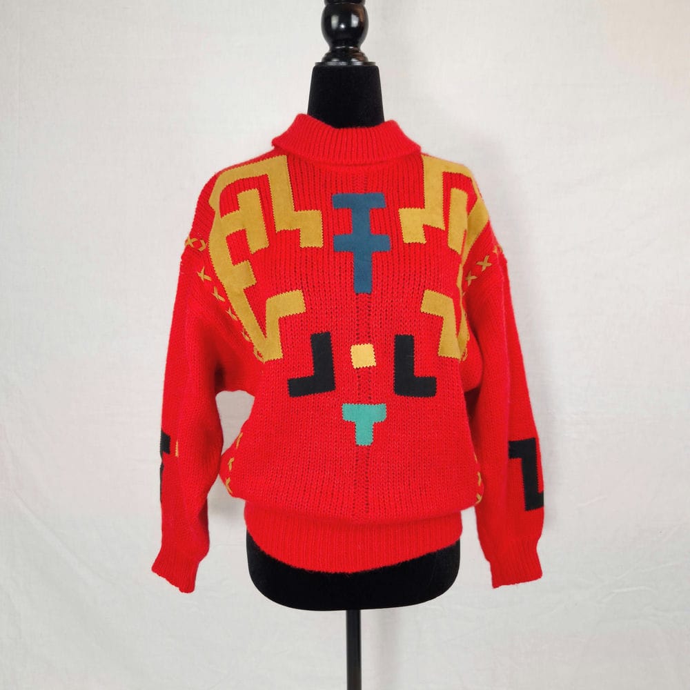 JCdC pour Iceberg maglione rosso in alpaca con inserti in pelle