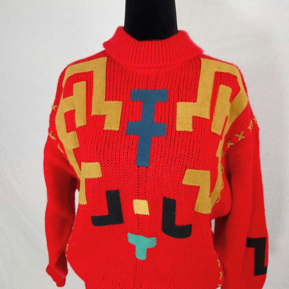 JCdC pour Iceberg maglione rosso in alpaca con inserti in pelle - immagine 2