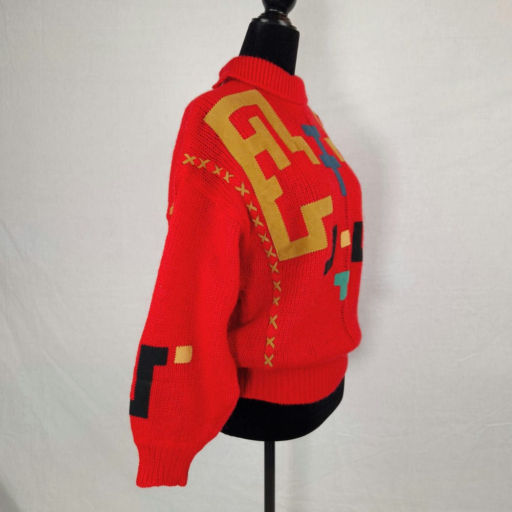 JCdC pour Iceberg maglione rosso in alpaca con inserti in pelle - immagine 3