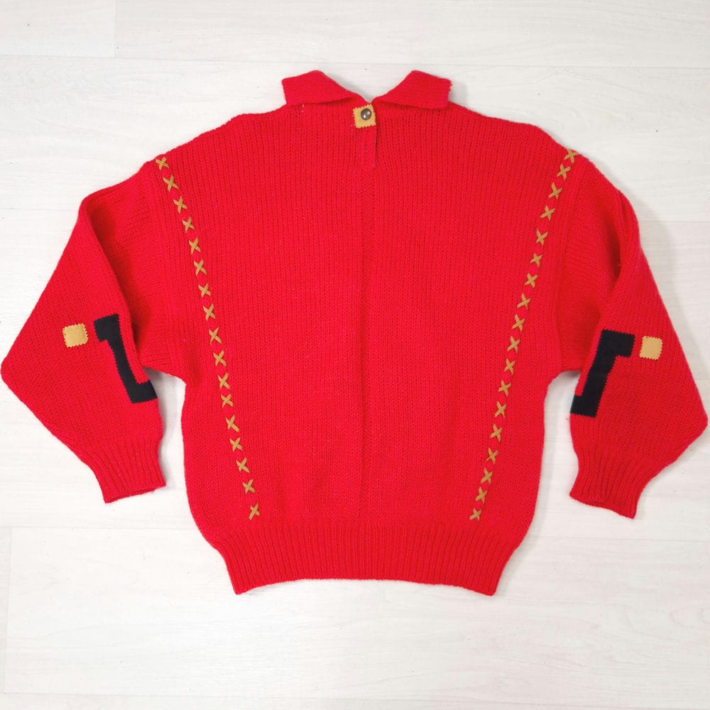 JCdC pour Iceberg maglione rosso in alpaca con inserti in pelle - immagine 7