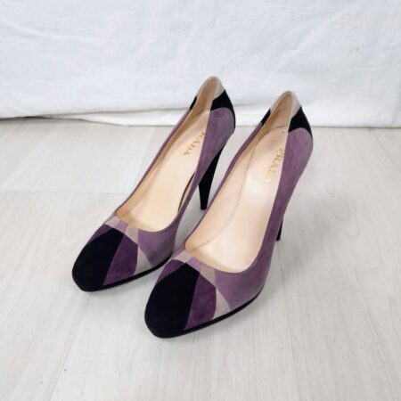 Scarpe Prada con tacco alto in pelle scamosciata