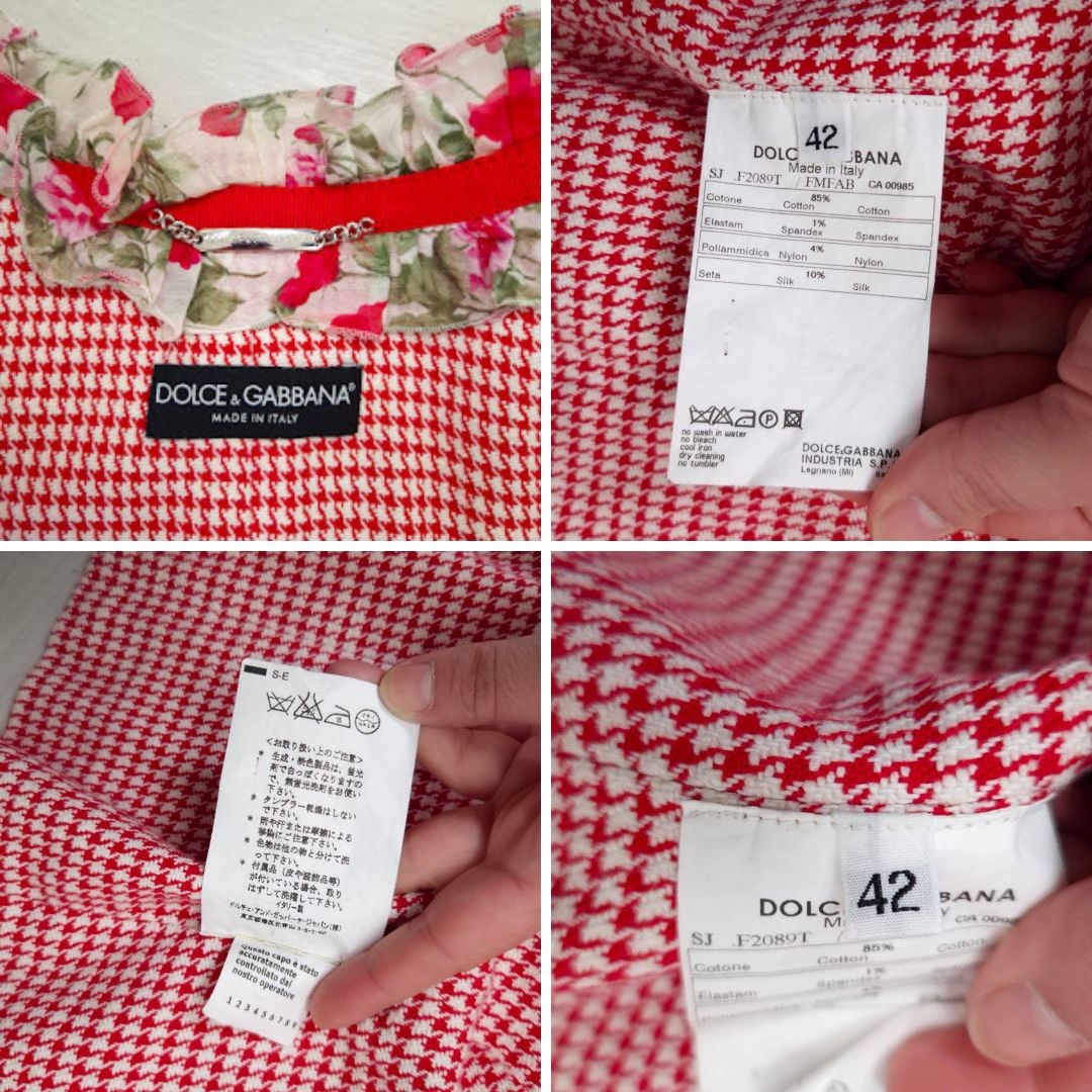 Dolce & Gabbana giacca rossa pied-de-poule - immagine 8