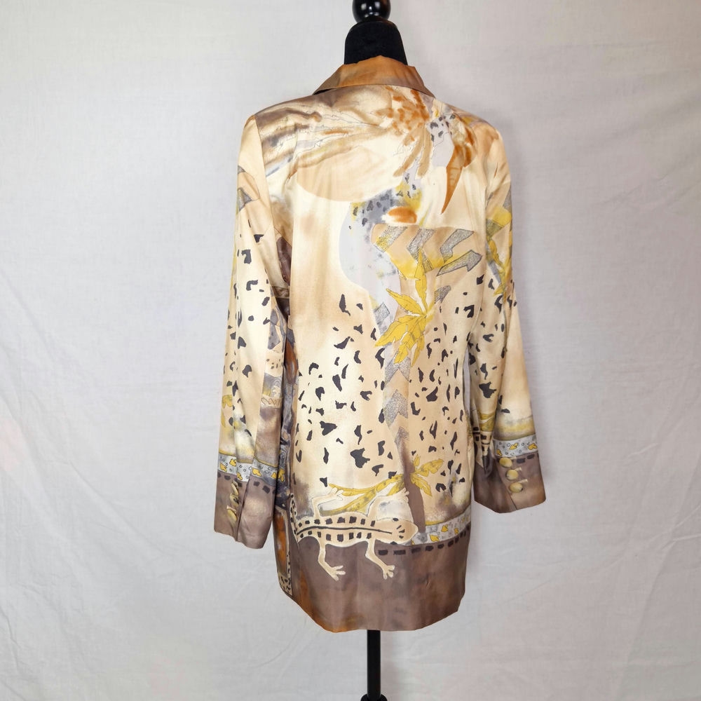Laurel by Escada giacca animalier in seta 1990s