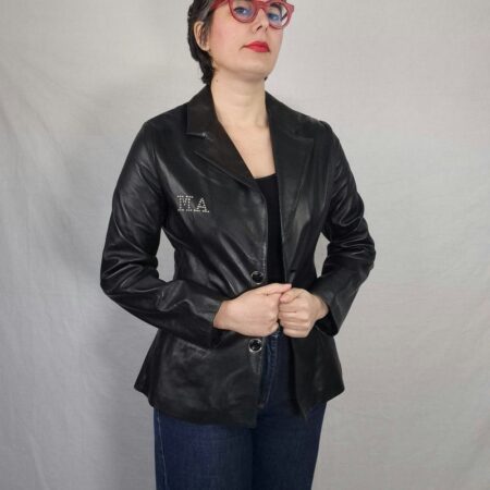 Anna Molinari Blumarine blazer in pelle anni '90