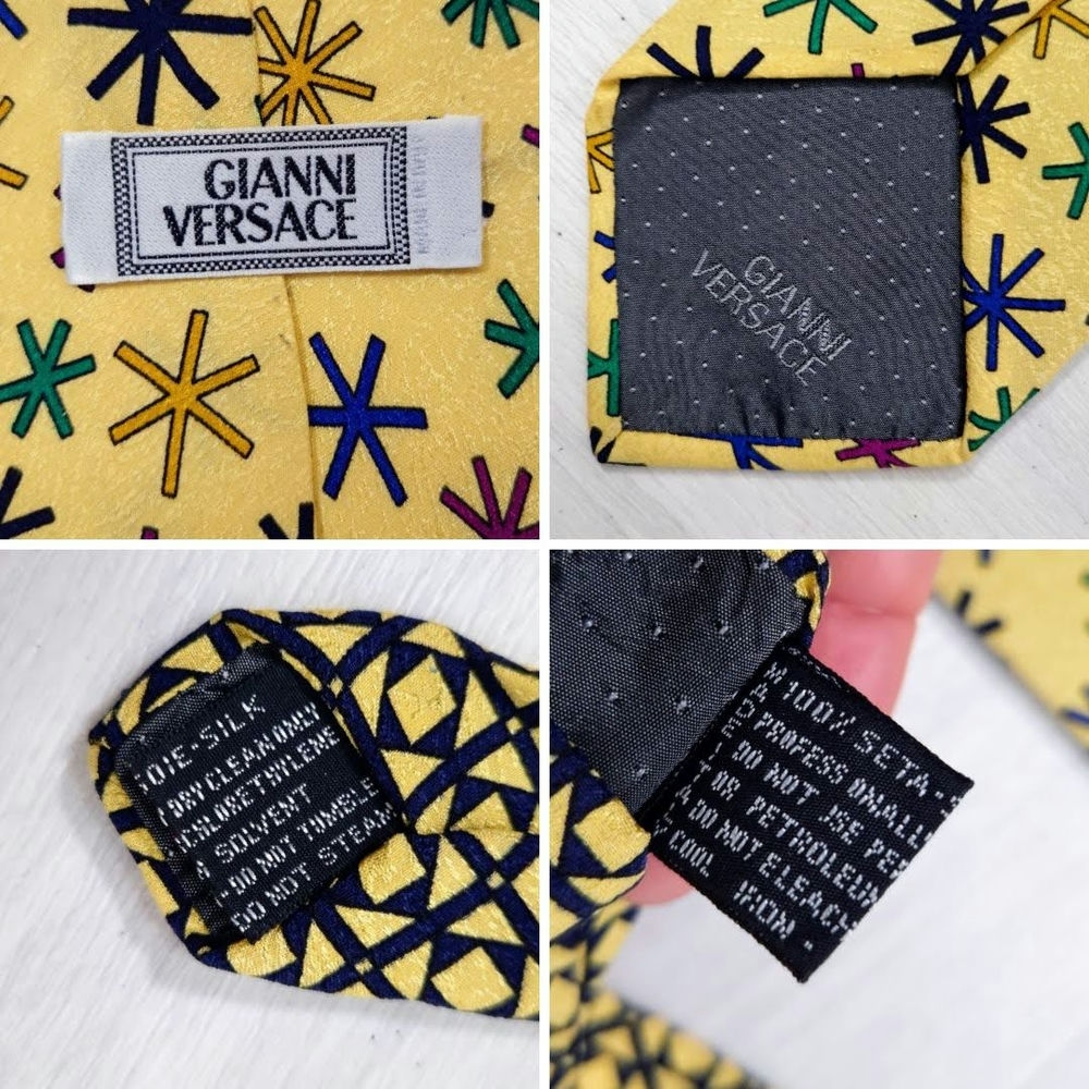Gianni Versace cravatta con asterischi vintage 1990s - immagine 7