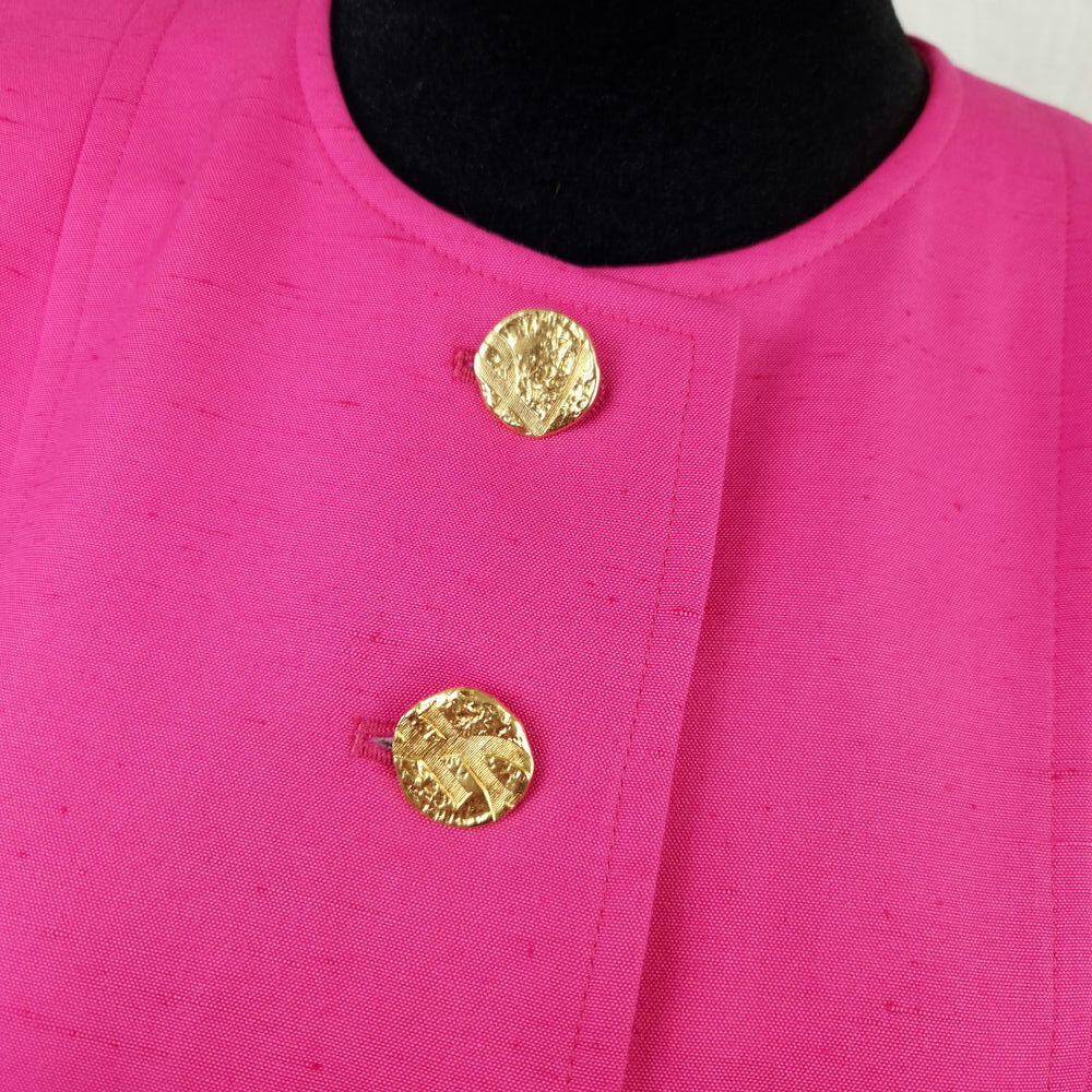 YSL Variation giacca rosa lunga con bottoni dorati 1999 - immagine 2