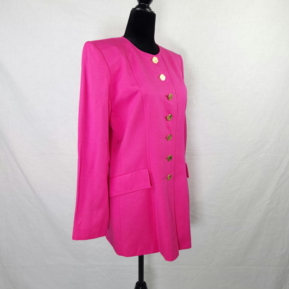 giacca rosa lunga YSL