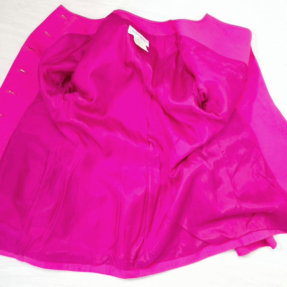 YSL Variation giacca rosa lunga con bottoni dorati 1999 - immagine 11