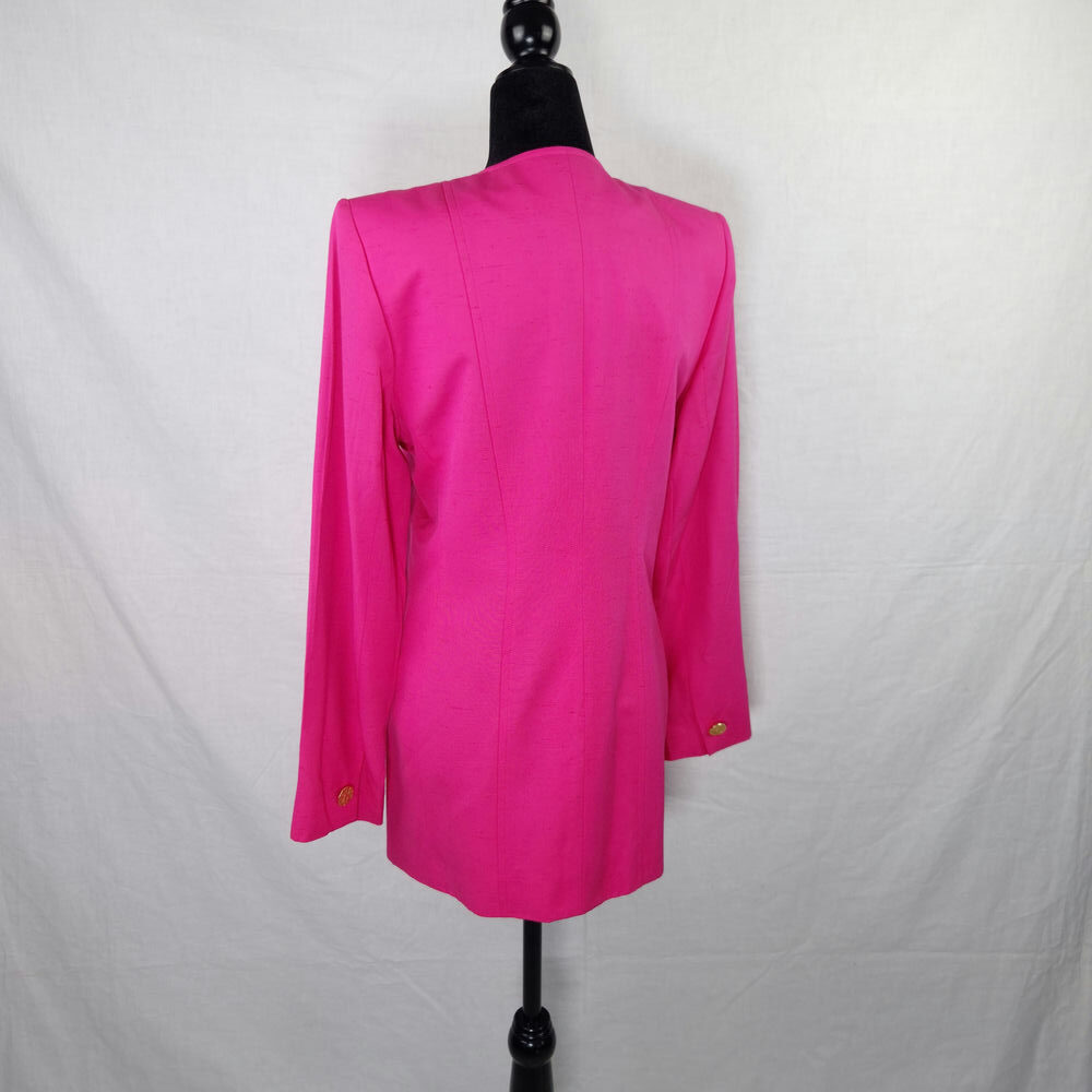 YSL Variation giacca rosa lunga con bottoni dorati 1999 - immagine 4