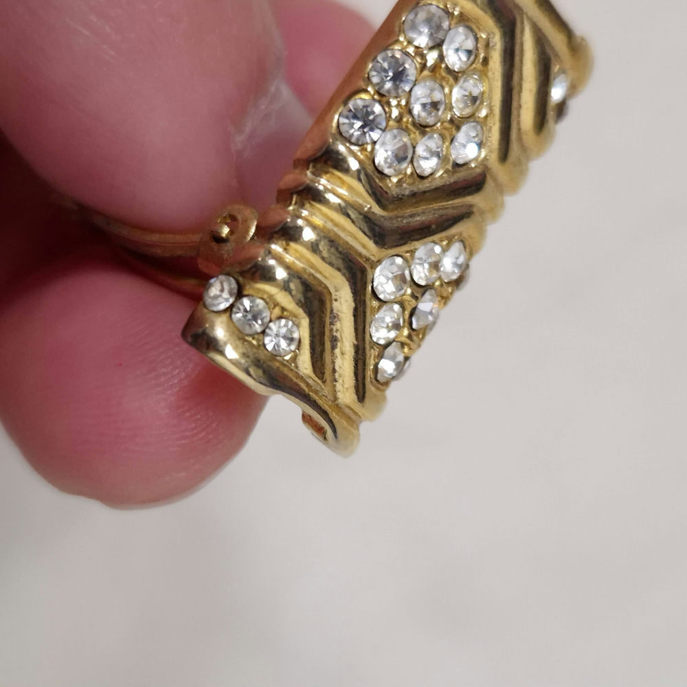 Orecchini rettangolari con strass - immagine 4