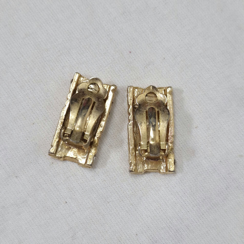 Orecchini rettangolari con strass - immagine 3