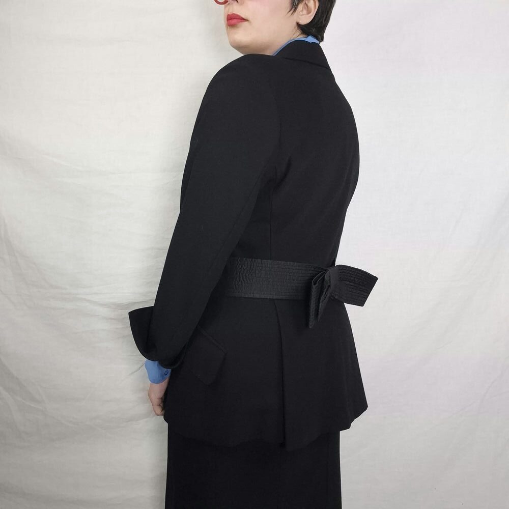 90s black skirt suit